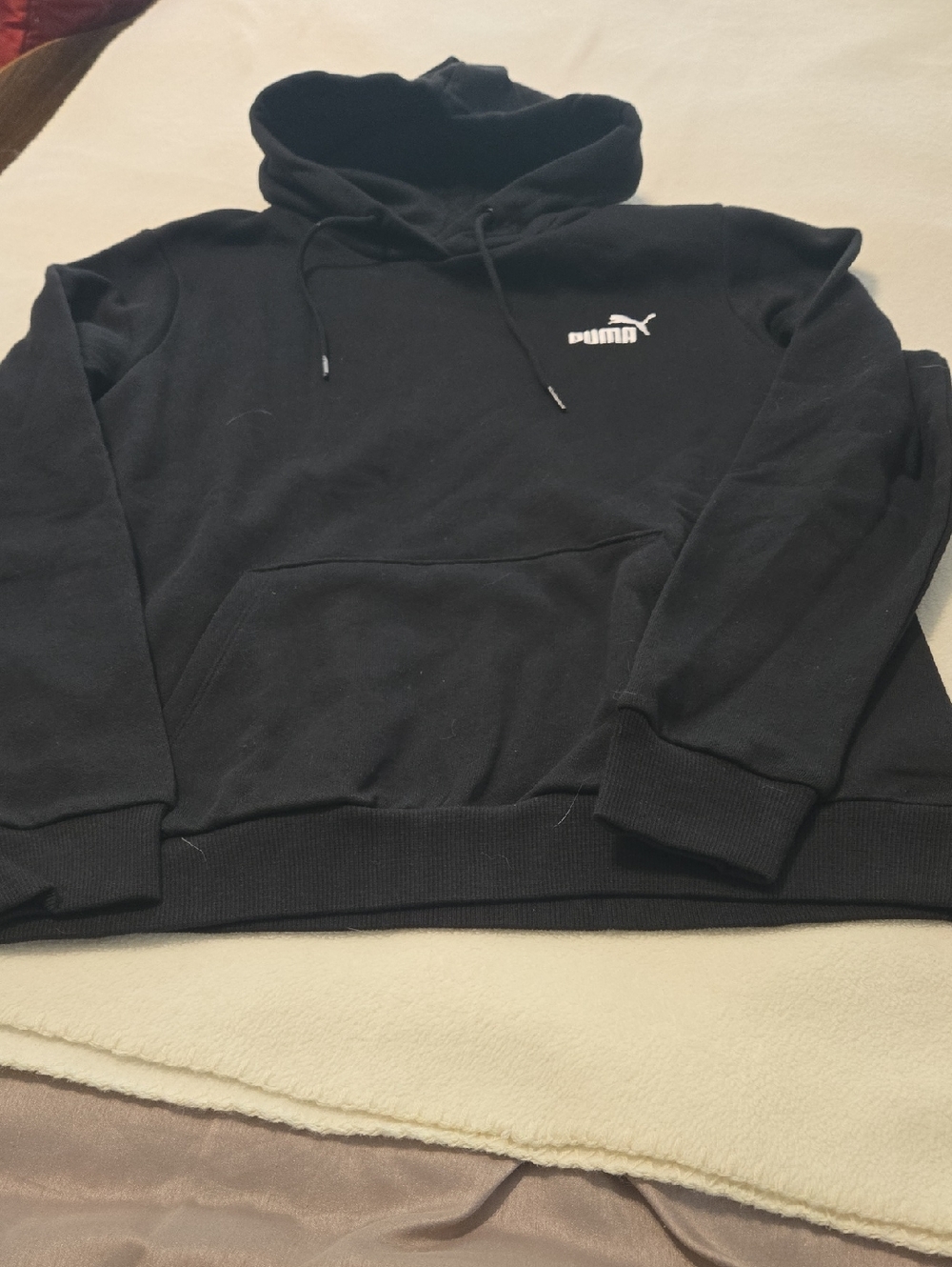 Puma Black Pullover Hoodie with White Logo